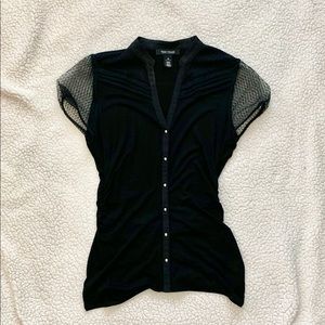 White House Black Market black button down blouse